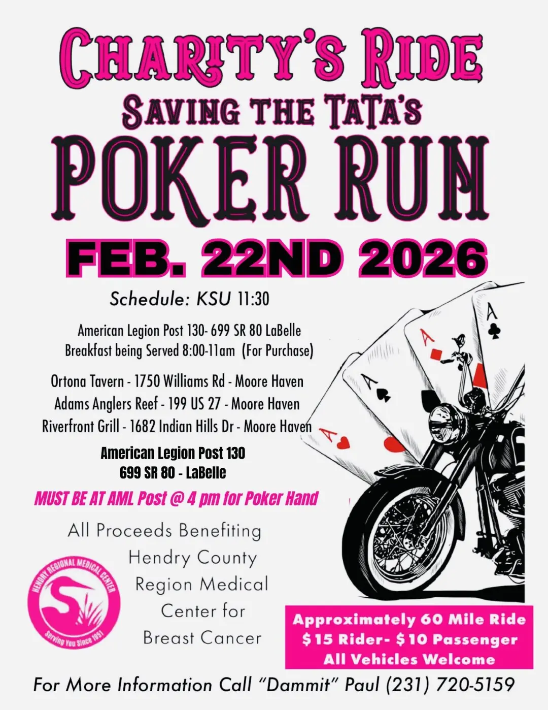 CHARITY'S RIDE SAVING THE TATA'S POKER RUN